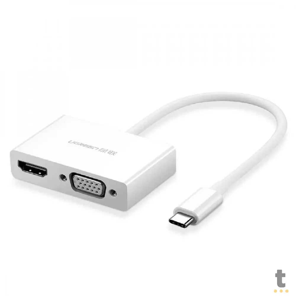Adaptador Ugreen USB-C para HDMI e VGA MM123 30843 Branco Truedata